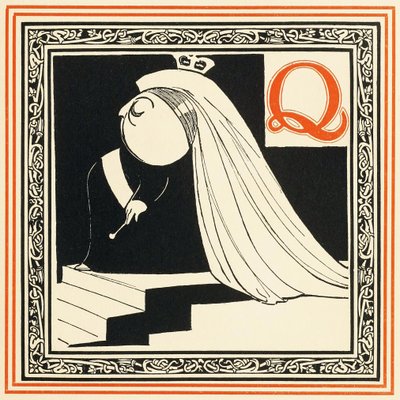 Q è la Regina, così nobile e libera, da Un alfabeto di celebrità, pub. 1899 da Oliver Hereford